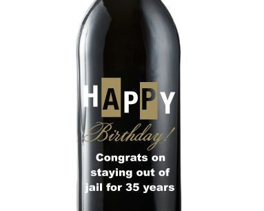 Merlot Wine Bottle - Happy Birthday