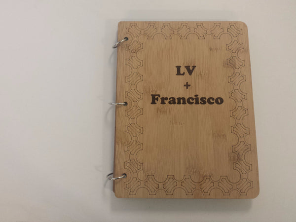 personalized bamboo photo binder front