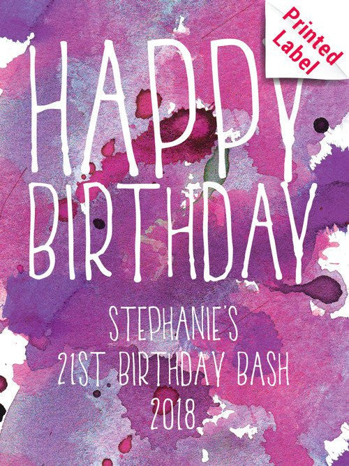 Ballast Point Sculpin IPA - Watercolor Happy Birthday Label