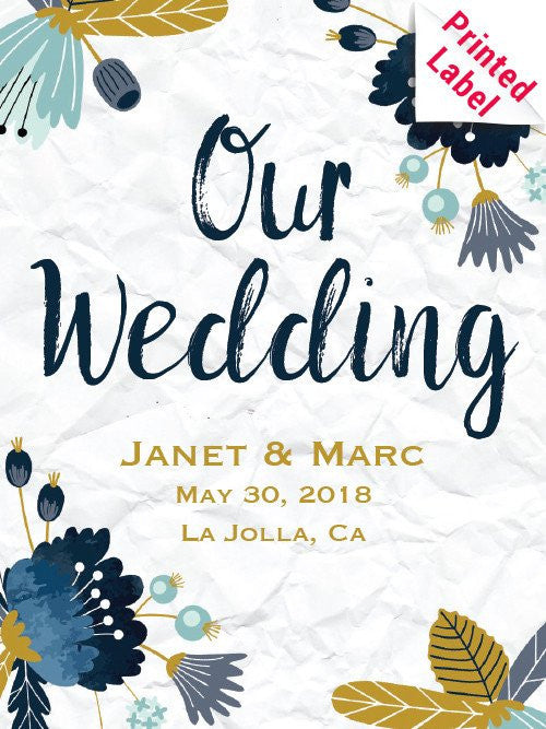 Ballast Point Sculpin IPA - Our Wedding Blue Flowers Label