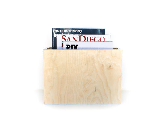 Birch Magazine Rack - Engraved Text
