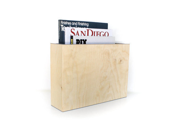 Birch Magazine Rack - Engraved Text