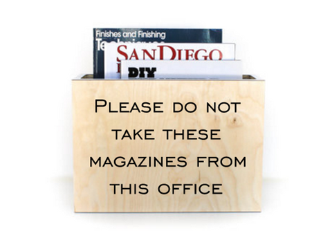 Birch Magazine Rack - Engraved Text