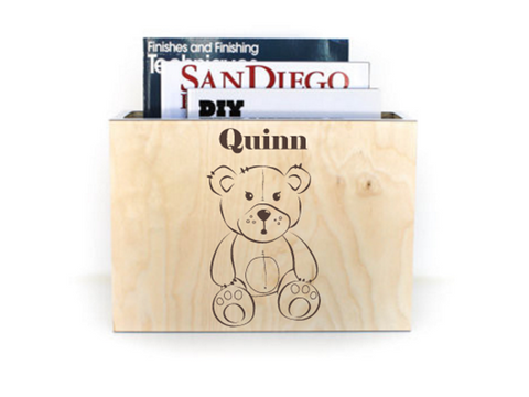Birch Magazine Rack - Engraved