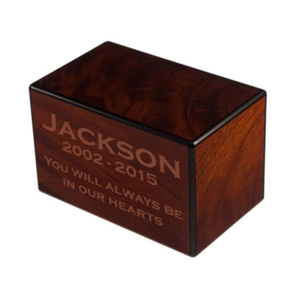 Art Deco Collection: Tiger Burl Cremation Memorial Chest Urn